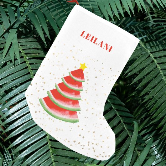 Petite Chaussette De Noël Arbre de Noël personnalisé de la pastèque rouge