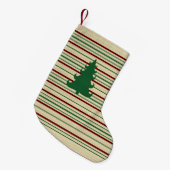 Petite Chaussette De Noël Arbre de Noël rayé (Devant (Accrochage))
