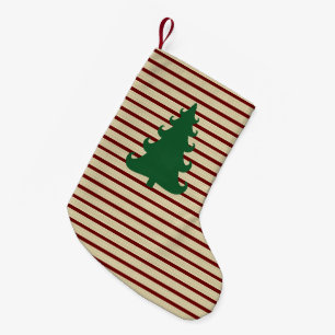 Petite Chaussette De Noël Arbre de Noël rayé vintage Petite St Noël