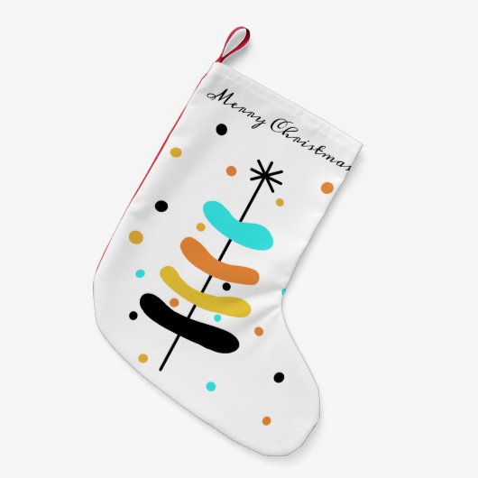 Petite Chaussette De Noël Arbre de Noël rétro (Devant (Accrochage))