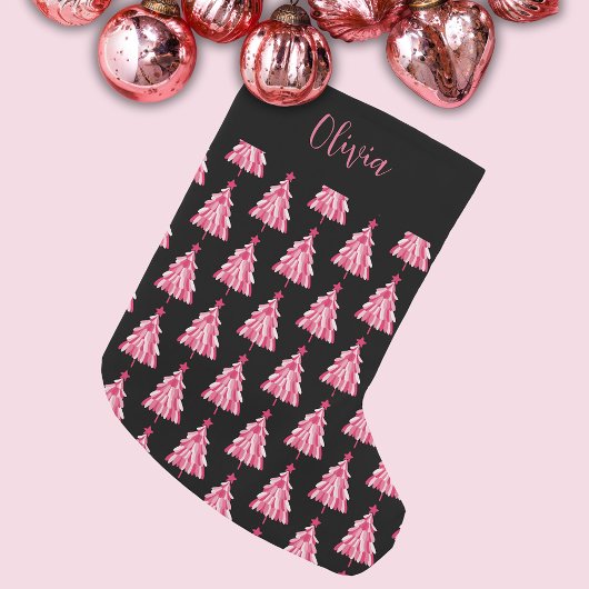 Petite Chaussette De Noël Arbre de Noël rose
