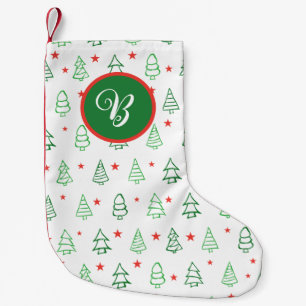 Petite Chaussette De Noël Arbre de Noël rouge et vert