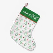 Petite Chaussette De Noël Arbre de Noël rouge et vert (Devant (Accrochage))