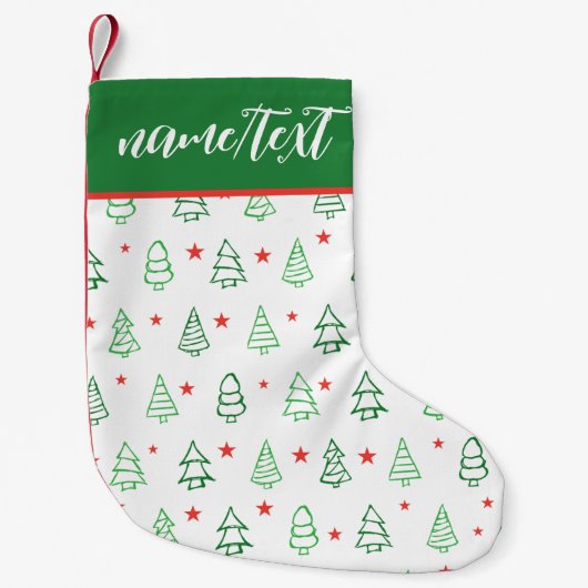 Petite Chaussette De Noël Arbre de Noël rouge et vert (Devant)