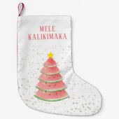 Petite Chaussette De Noël Arbre de pastèque Mele Kalikimaka (Devant)