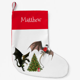 Petite Chaussette De Noël Arbre personnalisé du dragon de Noël