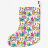 Petite Chaussette De Noël Arbre rétro Baubles Multi bas 2 côtés (Dos)