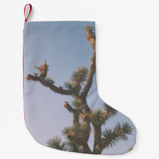 PETITE CHAUSSETTE DE NOËL ARBRE VERT ET BROWN SOUS LE CIEL BLEU