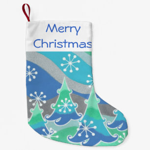 Petite Chaussette De Noël Arbres d'hiver Joyeux stockage de Noël
