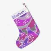 Petite Chaussette De Noël Arbres d'hiver Purple Nom bas (Dos (Accrochage))