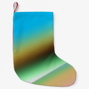 Petite Chaussette De Noël Arc-en-ciel bleu vert texture abstraite motif art