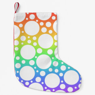 Petite Chaussette De Noël Arc-en-ciel Pois Noël Stocking