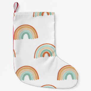 Petite Chaussette De Noël Arcs-en-ciel dessinés à la main : motif pastel san