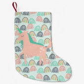 Petite Chaussette De Noël Arcs-en-ciel et licornes (Devant)