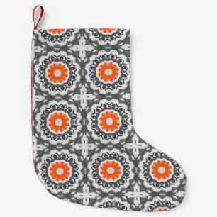 Petite Chaussette De Noël argent abstrait, gris clair et ardoise noire se