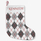 Petite Chaussette De Noël Argyle avec nom (Devant)