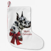 Petite Chaussette De Noël Arlequin Great Dane Joyeux Noël (Devant)