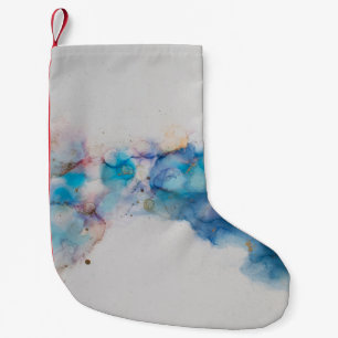 Petite Chaussette De Noël Arrière - plan Abstrait de l'encre d'alcool