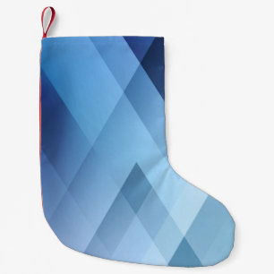 Petite Chaussette De Noël arrière - plan Abstrait. Motif triangle bleu.
