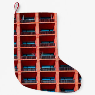 Petite Chaussette De Noël Arrière - plan architectural géométrique de couleu