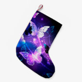 Petite Chaussette De Noël Arrière - plan aux papillons de nuit (Devant (Accrochage))