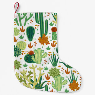 Petite Chaussette De Noël Arrière - plan blanc cactus : Graphiques Vintages.