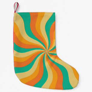 Petite Chaussette De Noël Arrière - plan coloré Retro les années 70 Sunburst