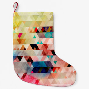 Petite Chaussette De Noël Arrière - plan d'aquarelle Abstrait et coloré