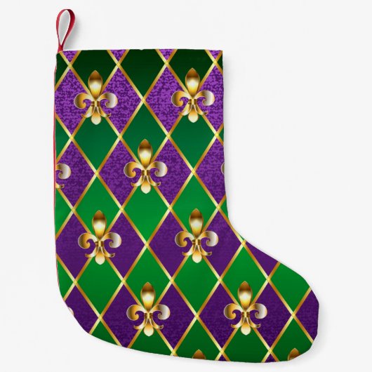 Petite Chaussette De Noël Arrière - plan de bijoux Mardi Gras (Devant)