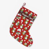 Petite Chaussette De Noël Arrière - plan de pingouins de Noël (Devant (Accrochage))