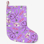 Petite Chaussette De Noël Arrière - plan de pourpre d'impression d'amour (Devant)