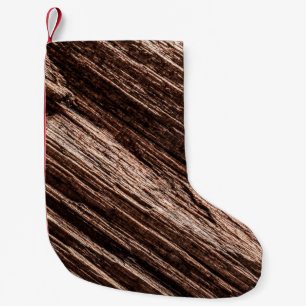 Petite Chaussette De Noël Arrière - plan en bois ancien brun obsolète. âgé,