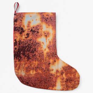 Petite Chaussette De Noël Arrière-plan en métal rouillé grossier, vieilli, d