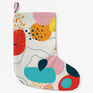Petite Chaussette De Noël Arrière - plan gribouillant moderne. Doodle géomét