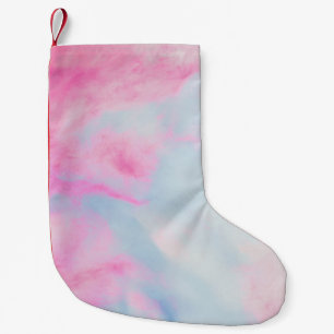 Petite Chaussette De Noël Arrière - plan MARBÉ ROSE ET BLEU