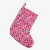 Petite Chaussette De Noël Arrière - plan motif de lozenge de tricot artisana (Devant (Accrochage))