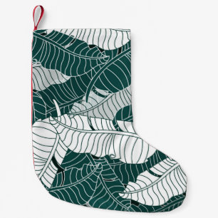 Petite Chaussette De Noël Arrière - plan Motif Feuille vintage