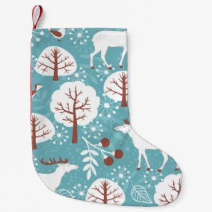 Petite Chaussette De Noël Arrière - plan sans joint avec cerf pour l'hiver e