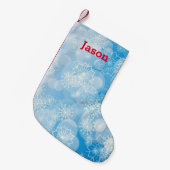 Petite Chaussette De Noël Arrière - plan Snowflake (Devant (Accrochage))