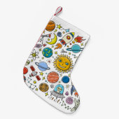 Petite Chaussette De Noël Arrière - plan spatial. Planètes du système solair (Devant (Accrochage))