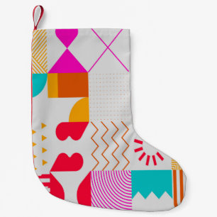 Petite Chaussette De Noël Arrière - plan tendance aux formes simples. Geo co