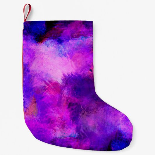 Petite Chaussette De Noël Arrière - plan texture modèle violet (Devant)