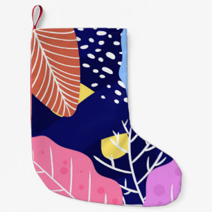 Petite Chaussette De Noël Arrière - plan tropical aux plantes de jungle. Dép