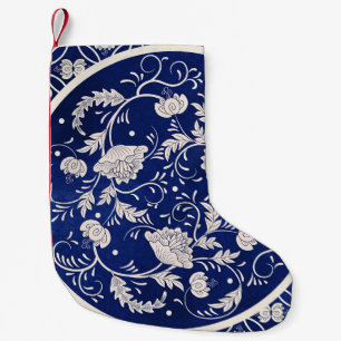 Petite Chaussette De Noël arrière - plan vintage. Belle motif ronde fleurie