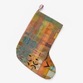 Petite Chaussette De Noël art abstract geometric horizontal stripes pattern (Devant (Accrochage))