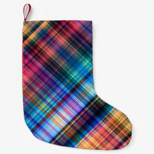 Petite Chaussette De Noël art abstrait géométrique diagonale motif arc-en-ci
