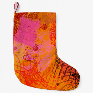 Petite Chaussette De Noël Art contemporain. Artisanat artisanal. Texture col