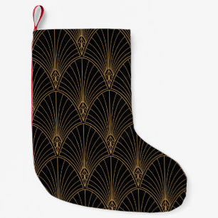 Petite Chaussette De Noël Art déco : motif géométrique classique.