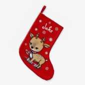 Petite Chaussette De Noël Art Illustré Cute Little Deer (Devant (Accrochage))