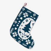 Petite Chaussette De Noël Art populaire de Noël : Doodle scandinave. (Devant (Accrochage))